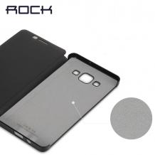 Луксозен кожен калъф тефтер ROCK DR.V Series за Samsung Galaxy A5 SM-A500F / Samsung A5 - черен