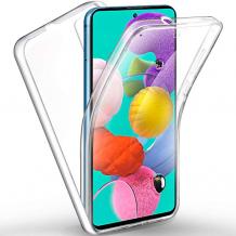 Силиконов калъф / гръб / TPU 360° за Apple iPhone X / iPhone XS - прозрачен / 2 части / лице и гръб