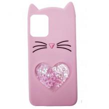 Силиконов калъф / гръб / TPU 3D за Apple iPhone 12 / 12 Pro 6.1'' - Love Cat / розов