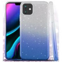 Силиконов калъф / гръб / TPU за Huawei P40 Lite - преливащ / сребристо и синьо / брокат