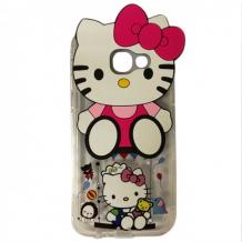 Силиконов калъф / гръб / TPU 3D за Samsung Galaxy A5 2017 A520 - прозрачен / Hello Kitty