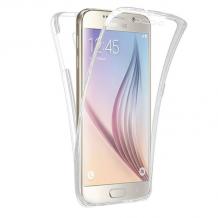 Силиконов калъф / гръб / TPU 360° за Samsung Galaxy A3 2017 A320 - прозрачен / 2 части / лице и гръб
