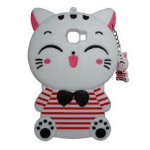 Силиконов калъф / гръб / TPU 3D за Samsung Galaxy A5 2017 A520 - Lucky Kitty / бял / райе