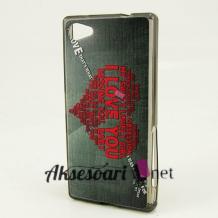 Силиконов калъф / гръб / TPU за Lenovo A536 - сив / червено сърце / love you