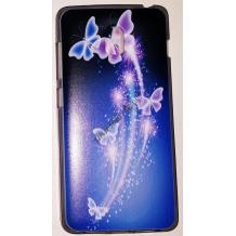Силиконов калъф / гръб / TPU за Lenovo A536 - синьо и черно / преливащ / пеперуди