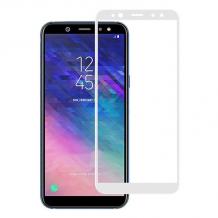 3D full cover Tempered glass screen protector Samsung Galaxy A6 2018 A600F / Извит стъклен скрийн протектор Samsung Galaxy A6 2018 A600F - бял