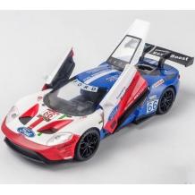 Метална кола с отварящи се врати капаци светлини и звуци Ford GT Le Mans 1:32