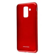 Силиконов калъф / гръб / TPU MOLAN CANO Jelly Case за Samsung Galaxy A6 Plus 2018 - червен / брокат