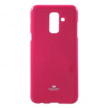 Луксозен силиконов калъф / гръб / TPU Mercury GOOSPERY Jelly Case за Samsung Galaxy A6 Plus 2018 - розов