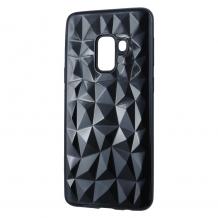 Луксозен силиконов калъф / гръб / TPU за Samsung Galaxy A6 2018 A600 - призма / черен