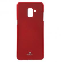 Луксозен силиконов калъф / гръб / TPU Mercury GOOSPERY Jelly Case за Samsung Galaxy A8 2018 A530F - червен