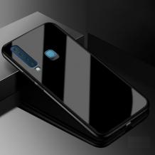 Луксозен стъклен твърд гръб за Samsung Galaxy A9 A920F 2018 - черен