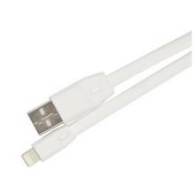 Оригинален USB кабел REMAX RC-001i 2m / USB Charging Cable за Apple iPhone 5 / iPhone 5S / iPhone SE / iPhone 6 / iPhone 6 Plus / iPhone 7 / iPhone 7 Plus - Бял / плосък