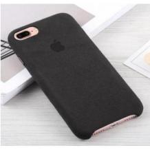 Оригинален гръб Leather Alcantara Case за Apple iPhone SE - Черен
