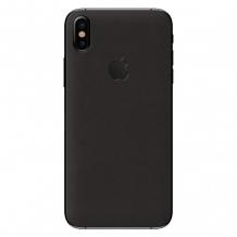 Луксозен гръб Leather Alcantara Case за Apple iPhone X - Черен