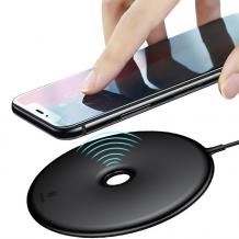 Оригинално универсално зарядно за безжично захранване BASEUS Donut 220V / Fast Wireless Charger Qi Standard - черно