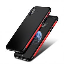 Оригинален гръб Baseus Bumper Case за Apple iPhone X - черен с червен кант