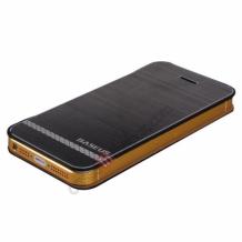Ултра тънък луксозен калъф BASEUS за Apple iPhone 5 / iPhone 5S - черен / метален