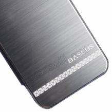 Ултра тънък луксозен калъф BASEUS за Apple iPhone 5 / iPhone 5S - черен / метален