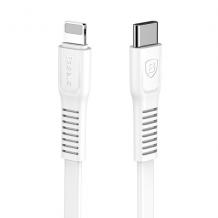 Оригинален USB кабел BASEUS Lightning PD Tough за зареждане от Type-C към iOS 1m за Apple iPhone 7 / iPhone 8 / iPhone 7 Plus / iPhone 8 Plus / iPhone X - бял