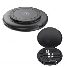 Безжично индуктивно зарядно устройство XO CX031 15W с кабел USB-C - USB-C и комплект адаптери