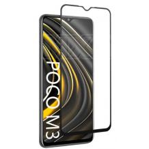 3D full cover Tempered glass Full Glue screen protector Xiaomi Poco M3 / Извит стъклен скрийн протектор с лепило от вътрешната страна за Xiaomi Poco M3 - черен