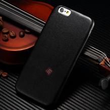 Ултра тънък силиконов калъф / гръб / TPU за Apple iPhone 6 Plus / iPhone 6S Plus - черен / имитиращ кожа
