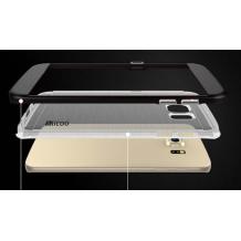 Луксозен силиконов гръб Slicoo Hybrid за Samsung Galaxy S6 Edge Plus / S6 Edge+ G928 - черен / прозрачен
