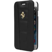 Оригинален кожен калъф Flip тефтер FERRARI за Apple iPhone 6 4.7'' - черен