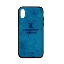 Луксозен гръб Deer за Samsung Galaxy A7 2018 A750F - тъмно син