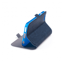 Кожен калъф Flip тефтер Flexi със стойка за Alcatel 3X 2020 - тъмно син