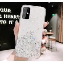Силиконов калъф / кейс / Brillant Clear Case за Moto E7 Power - прозрачен / сребрист брокат