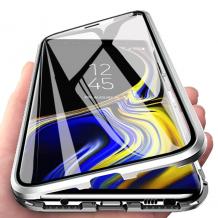 Магнитен калъф Bumper Case 360° FULL за Samsung Galaxy Note 9 - прозрачен / сребриста рамка
