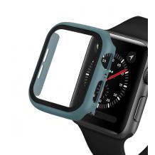 Луксозен кейс 2in1 3D 360° Full Cover Tempered glass за Apple Watch Series 42mm - тъмно зелен
