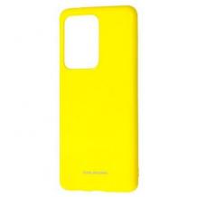 Силиконов калъф / гръб / Molan Cano Glossy Jelly Case за Samsung Galaxy S20 Ultra - жълт / гланц / брокат