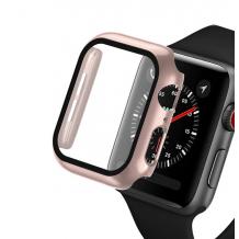 Луксозен кейс 2in1 3D 360° Full Cover Tempered glass за Apple Watch Series 40mm - Rose Gold