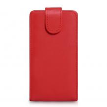 Кожен калъф Flip тефтер за HTC One M7 - червен