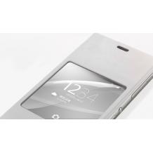 Оригинален кожен калъф Flip Cover Smart Window S View / SCR24 за Sony Xperia Z3 - бял