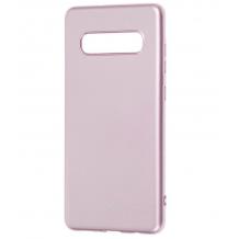 Силиконов калъф / гръб / Molan Cano Glossy Jelly Case за Samsung Galaxy S10 Plus - светло розов / гланц / брокат
