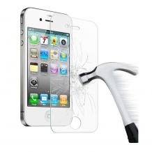Стъклен скрийн протектор / Tempered Glass Protection Screen / за дисплей на Apple iPhone 5 / iPhone 5S / iPhone 5C - заден прозрачен