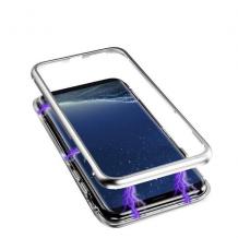 Магнитен калъф Bumper Case 360° FULL за Xiaomi Mi Note 10 / Note 10 Pro - прозрачен / сребриста рамка