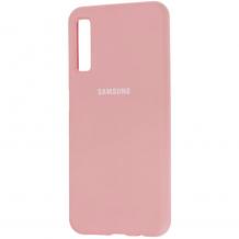 Оригинален гръб Silicone Cover за Samsung Galaxy A7 2018 A750F - розов