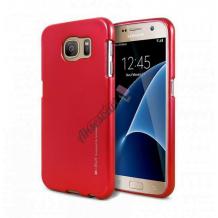 Луксозен силиконов калъф / гръб / TPU MERCURY i-Jelly Case Metallic Finish за Samsung Galaxy S6 G920 - червен
