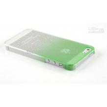 Заден предпазен твърд гръб за Apple iPhone 5 - 3D Raindrop зелен