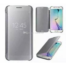 Страничен флип калъф Clear View Cover за Samsung Galaxy S6 Edge+ G928 / S6 Edge Plus - Silver / Сив