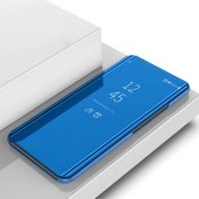 Луксозен калъф Clear View Cover с твърд гръб за Samsung Galaxy A12 - син