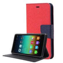 Луксозен кожен калъф Flip тефтер със стойка MERCURY Fancy Diary за Xiaomi Mi A1 / 5X - червен