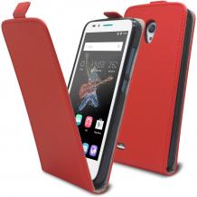 Кожен калъф Flip тефтер Flexi за Alcatel One Touch Pop Star OT5022 - червен