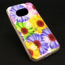 Силиконов калъф / гръб / TPU за Samsung Galaxy S7 G930 - цветя