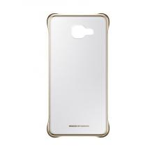 Оригинален твърд гръб Clear Cover EF-QA510C за Samsung Galaxy A5 2016 A510 - прозрачен със златист кант